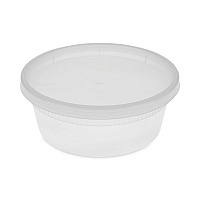 Newspring DELItainer Microwavable Container, 8 oz, 4.7" Diameter x 1.8"h, Clear, Plastic, 240/Carton (YL2508)