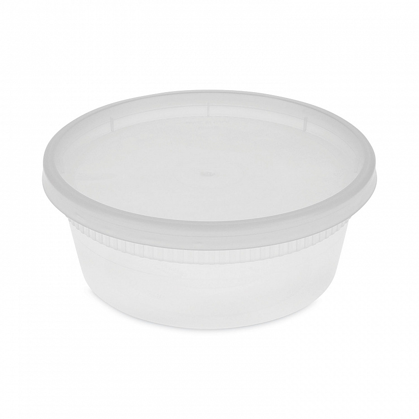 Newspring DELItainer Microwavable Container, 8 oz, 4.7" Diameter x 1.8"h, Clear, Plastic, 240/Carton (YL2508)