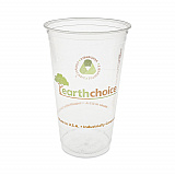 EarthChoice Compostable Cold Cup, 24 oz, Plastic, Clear/Printed, 580/Carton (YPLA24CEC)