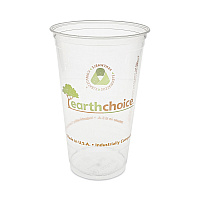 EarthChoice Compostable Cold Cup, 24 oz, Plastic, Clear/Printed, 580/Carton (YPLA24CEC)