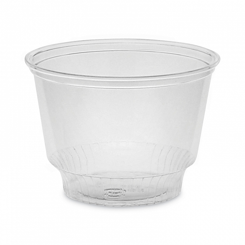 EarthChoice Recycled Clear Plastic Sundae Dish, 8 oz, 4" Diameter x 3" h, Clear, 60/Bag, 15 Bags/Carton (YPS8C)