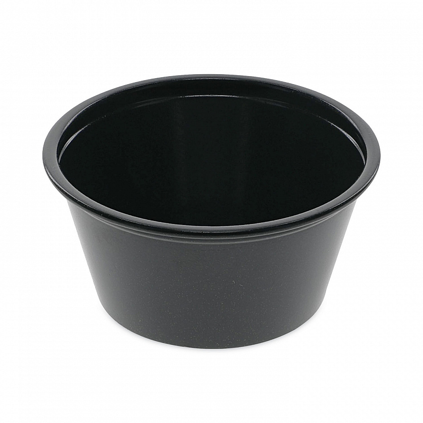 Plastic Portion Cup, 2 oz, Black, 200/Bag, 12 Bags/Carton (YS200E)