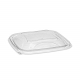 EarthChoice Recycled PET Container Lid, For 8 oz/12 oz/16 oz Container Bases, 5.5 x 5.5 x 0.38, Clear, Plastic, 504/Carton (YSACLD05)