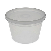 Newspring DELItainer Microwavable Container, 16 oz, 4.7" Diameter x 3.1"h, Clear, Plastic, 240/Carton (YSD2516)