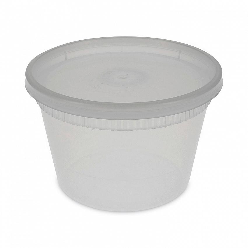 Newspring DELItainer Microwavable Container, 16 oz, 4.7" Diameter x 3.1"h, Clear, Plastic, 240/Carton (YSD2516)