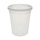 Newspring DELItainer Microwavable Container, 32 oz, 4.7" Diameter x 5.6" h, Clear, Plastic, 240/Carton (YSD2532)