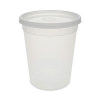 Newspring DELItainer Microwavable Container, 32 oz, 4.7" Diameter x 5.6" h, Clear, Plastic, 240/Carton (YSD2532)