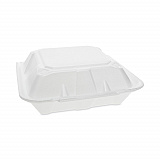 Vented Foam Hinged Lid Container, Dual Tab Lock, 9.13 x 9 x 3.25, White, 150/Carton (YTD199010000)