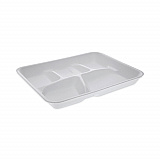 Foam School Trays, 5-Compartment Tray, 8.25 x 10.5 x 1, White, 500/Carton (YTH10500SGBX)
