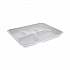 Foam School Trays, 5-Compartment Tray, 8.25 x 10.5 x 1, White, 500/Carton (YTH10500SGBX)