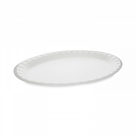 Placesetter Satin Non-Laminated Foam Dinnerware, Platter, 8.5 x 11.5, White, 500/Carton (YTH100430000)