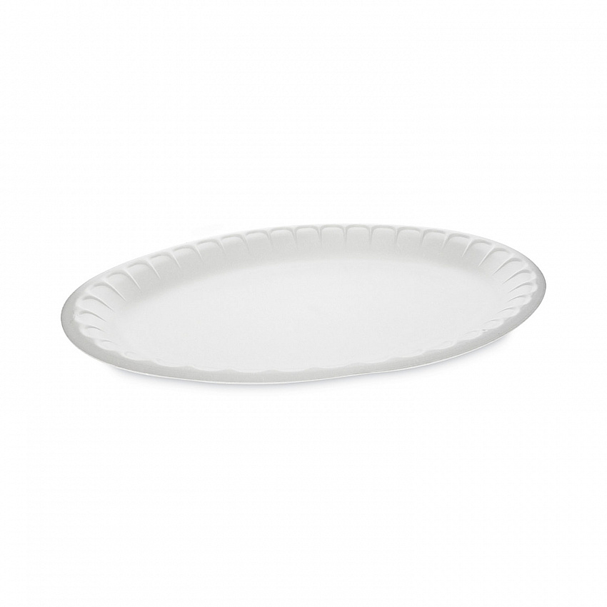 Placesetter Satin Non-Laminated Foam Dinnerware, Platter, 8.5 x 11.5, White, 500/Carton (YTH100430000)