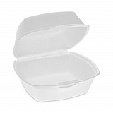 Foam Hinged Lid Container, Single Tab Lock, 5 x 5 x 2.5, White, 500/Carton (YTH100790000)