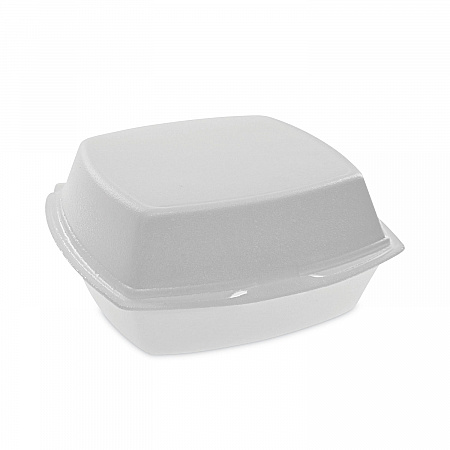 Foam Hinged Lid Container, Single Tab Lock, 6 x 6 x 3, White, 500/Carton (YTH100800000)