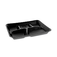 Foam School Trays, 5-Compartment Tray, 8.25 x 10.25 x 1, Black, 500/Carton (YTHB0500SGBX)
