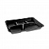 Foam School Trays, 5-Compartment Tray, 8.25 x 10.25 x 1, Black, 500/Carton (YTHB0500SGBX)