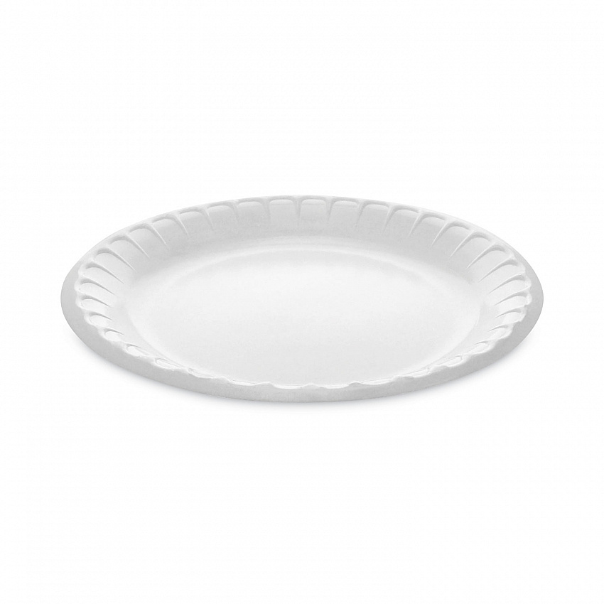 Placesetter Deluxe Laminated Foam Dinnerware, Plate, 8.88" dia, White, 500/Carton (YTK100090000)