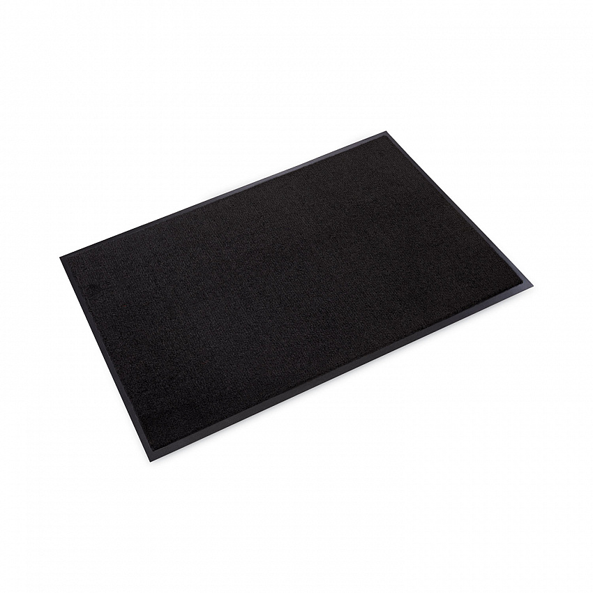 Rely-On Olefin Indoor Wiper Mat, Rectangular, Black Cut Pile Surface, 48" x 72" (GS0046BK)