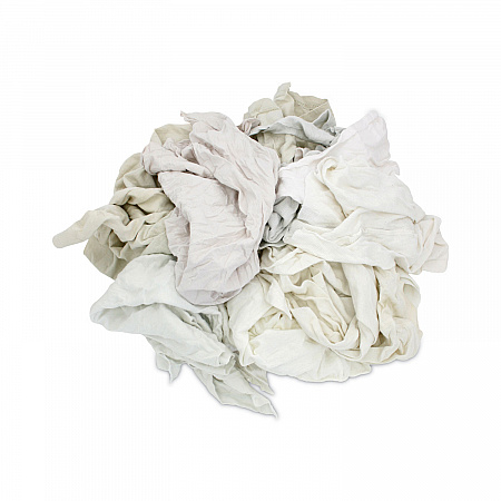 Reclaimed White Knit Rags, 25 lb/Carton (34025)