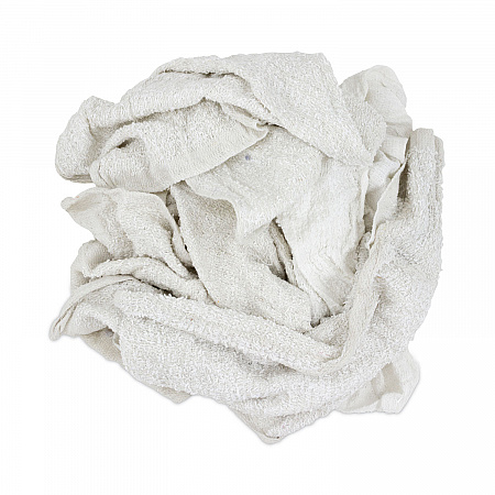 New White Economy Terry Rags, White, 10 lb/Carton (53710)