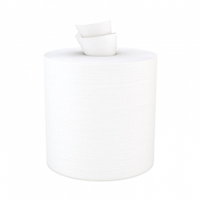 Tuff-Job Spunlace Towels, Centerpull Roll, 8 x 13, White, 369 Sheets/Roll, 6/Carton (W601)