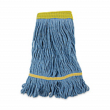 Super Loop Wet Mop Head, Cotton/Synthetic Fiber, 5" Headband, Small Size, Blue, 12/Carton (501BL)