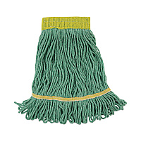 Super Loop Wet Mop Head, Cotton/Synthetic Fiber, 5" Headband, Small Size, Green, 12/Carton (501GN)