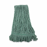 Narrowband Looped-End Mop Head, Premium Standard Head, Cotton/Rayon Fiber, Medium, Green, 12/Carton (502GNNB)