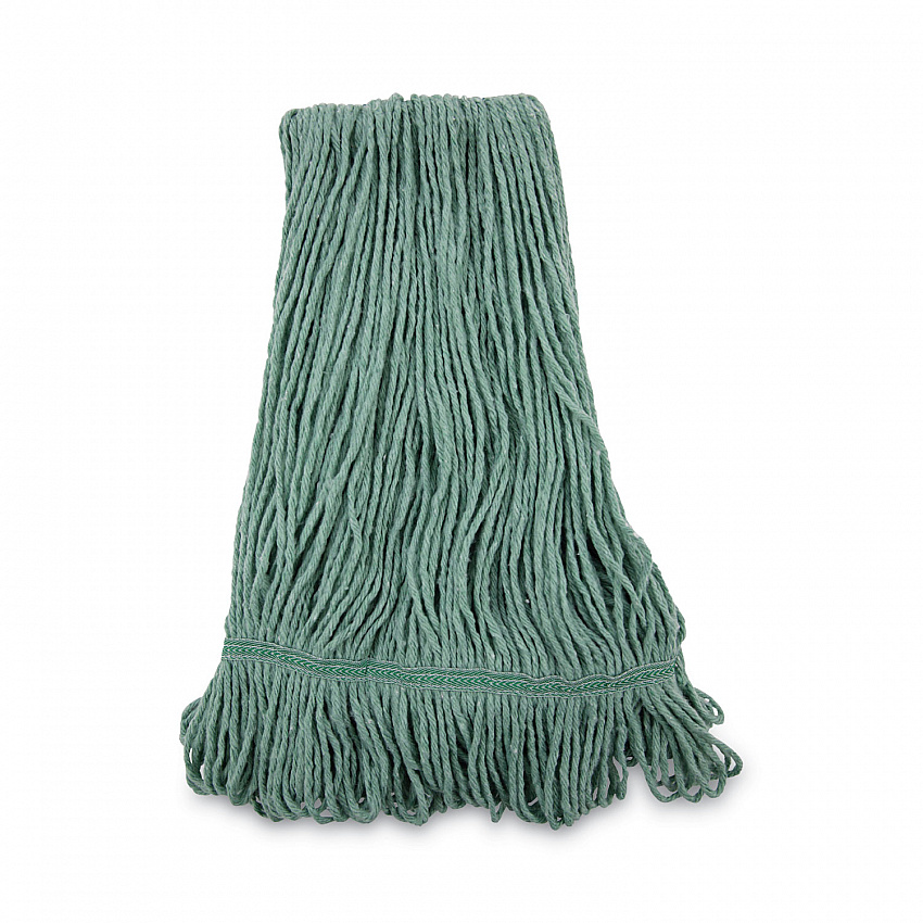 Narrowband Looped-End Mop Head, Premium Standard Head, Cotton/Rayon Fiber, Medium, Green, 12/Carton (502GNNB)