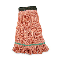 Super Loop Wet Mop Head, Cotton/Synthetic Fiber, 5" Headband, Medium Size, Orange, 12/Carton (502OR)