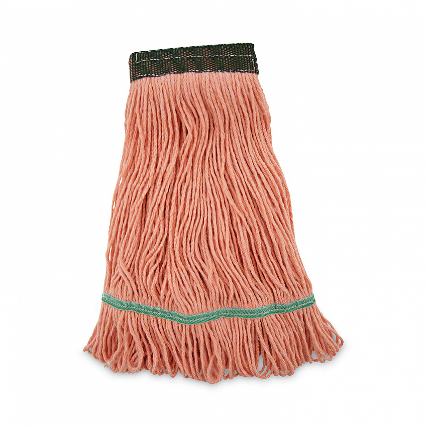 Super Loop Wet Mop Head, Cotton/Synthetic Fiber, 5" Headband, Medium Size, Orange, 12/Carton (502OR)