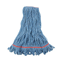 Super Loop Wet Mop Head, Cotton/Synthetic Fiber, 1" Headband, Large Size, Blue, 12/Carton (503BLNB)