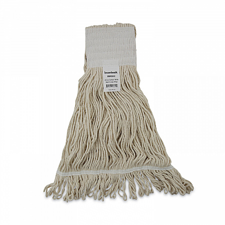 Mop Head, Pro Loop Web/Tailband, Premium Saddleback Head, Cotton, 24 oz, White, 12/Carton (524C)