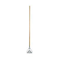 Screw Clamp Metal Head Wooden Mop Handle, #20+, 62", Natural (603)