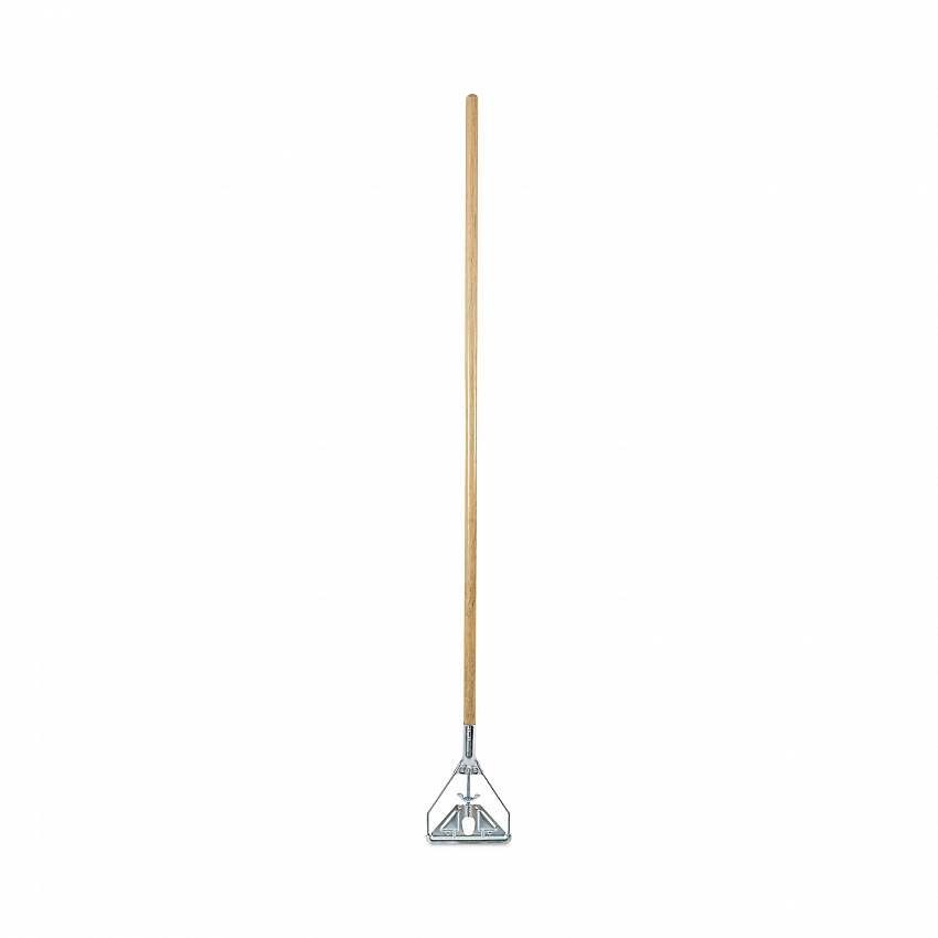 Screw Clamp Metal Head Wooden Mop Handle, #20+, 62", Natural (603)