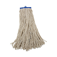 Mop Head, Economical Lie-Flat Head, Cotton Fiber, 20 oz, White, 12/Carton (720C)