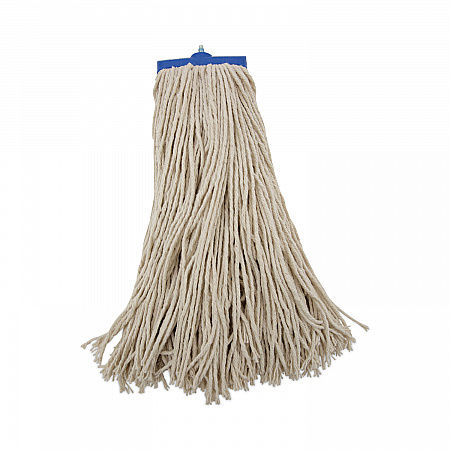 Mop Head, Economical Lie-Flat Head, Cotton Fiber, 20 oz, White, 12/Carton (720C)