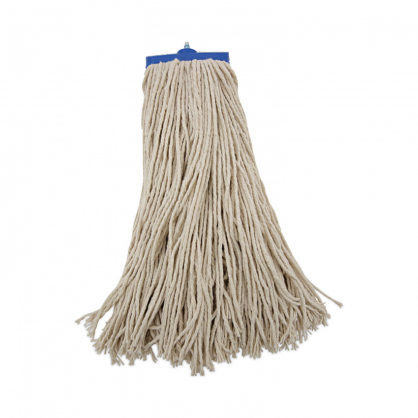 Mop Head, Economical Lie-Flat Head, Cotton Fiber, 20 oz, White, 12/Carton (720C)