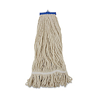 Mop Head, Lie-Flat Head, Cotton Fiber, 24 oz, White, 12/Carton (824C)