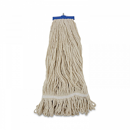 Mop Head, Lie-Flat Head, Cotton Fiber, 24 oz, White, 12/Carton (824C)
