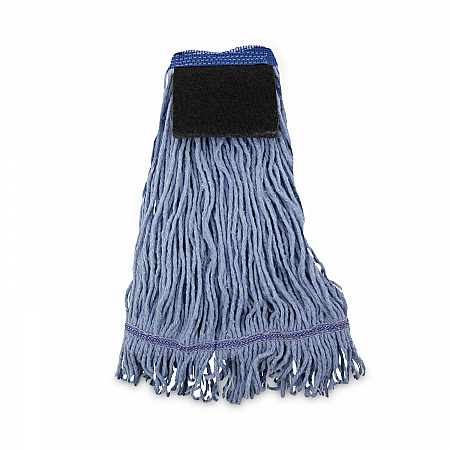 Mop Head, Loop-End, Cotton with Scrub Pad, Medium, 12/Carton (902BL)