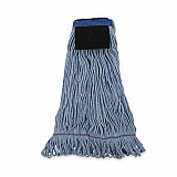 Mop Head, Loop-End, Cotton with Scrub Pad, Large, 12/Carton (903BL)