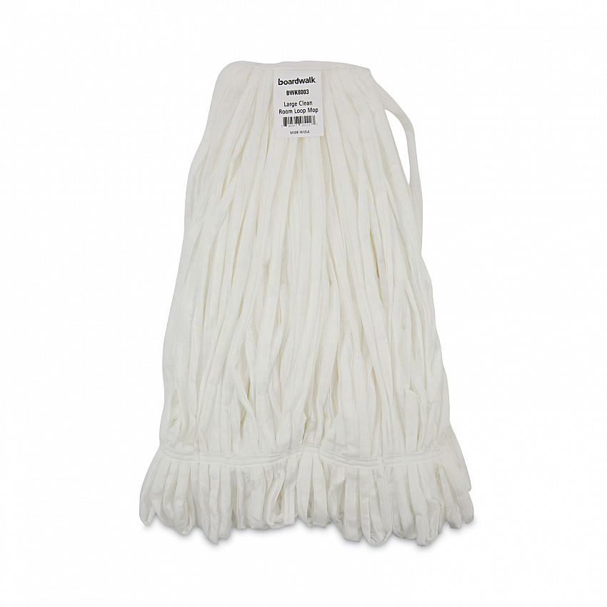 Mop Head, Looped, Enviro Clean With Tailband, Cotton/Synthetic, Large, White, 12/Carton (8003)