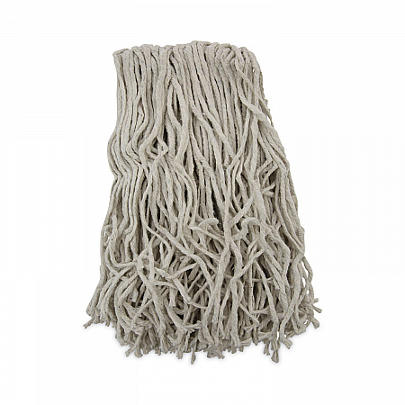 Banded Mop Head, Cotton, Cut-End, White, 16 oz, 12/Carton (CM20016)