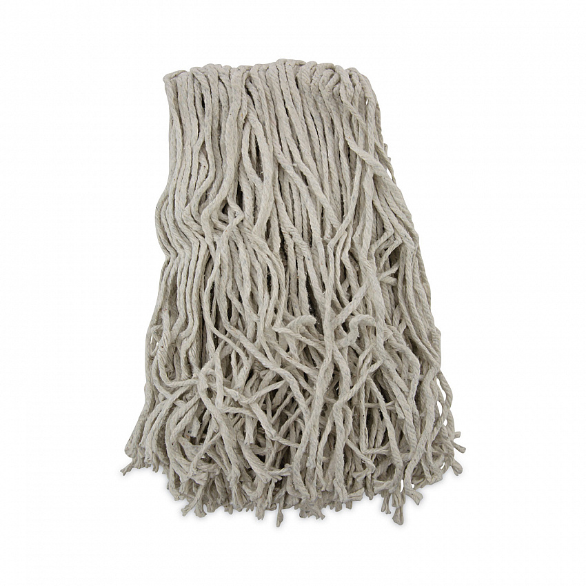 Banded Mop Head, Cotton, Cut-End, White, 16 oz, 12/Carton (CM20016)