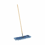 Dry Mopping Kit, 24 x 5 Blue Synthetic Head, 60" Natural Wood/Metal Handle (HL245BSPC)
