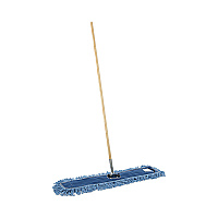 Dry Mopping Kit, 36 x 5 Blue Blended Synthetic Head, 60" Natural Wood/Metal Handle (HL365BSPC)