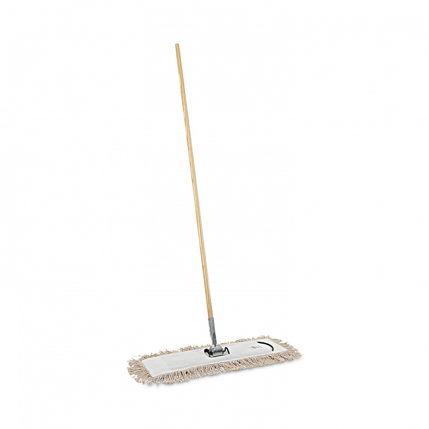 Cotton Dry Mopping Kit, 24 x 5 Natural Cotton Head, 60" Natural Wood Handle (M245C)