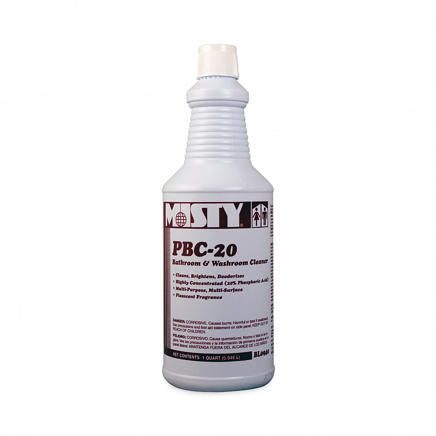 PBC-20 Bathroom and Washroom Cleaner, Cherry Scent, 1 qt Bottle, 12/Carton (1038804)