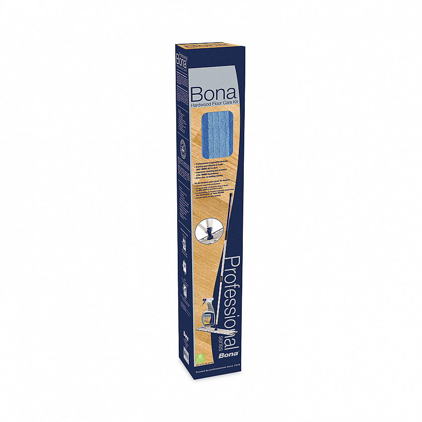 Hardwood Floor Care Kit, 18" Microfiber Head, 72" Silver/Blue Aluminum Handle (WM710013399)